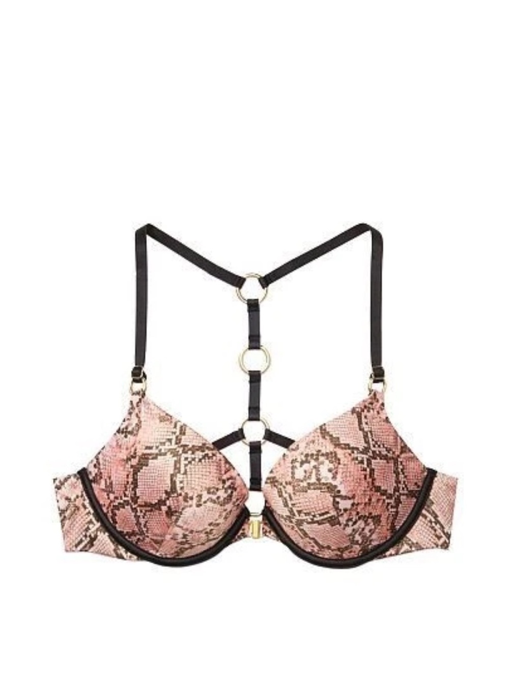 NWT Victoria’s Secret Front Close Very Sexy Push Up Bra Strappy Snake Print 36DD